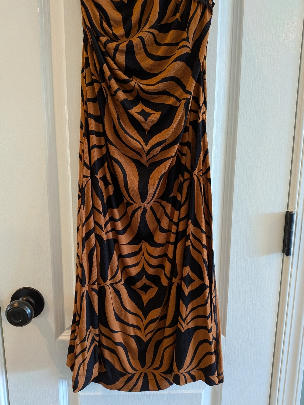Anthropologie Strapless Mixed Animal Print Dress - Black, White, Brown - Picture 6 of 16